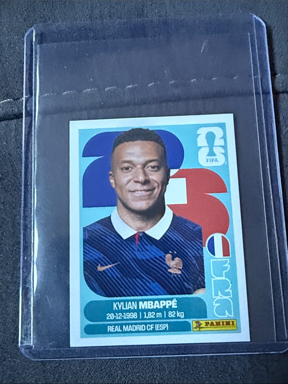 Panini Sticker with Blue and Red Accents